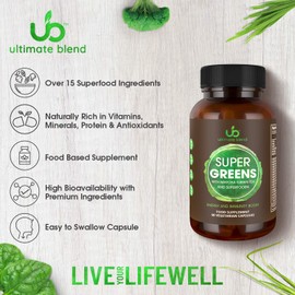 Ultimate Blend Ultimate Blend Super Greens with Matcha Green Tea and Superfoods 60 Veggie Capsules