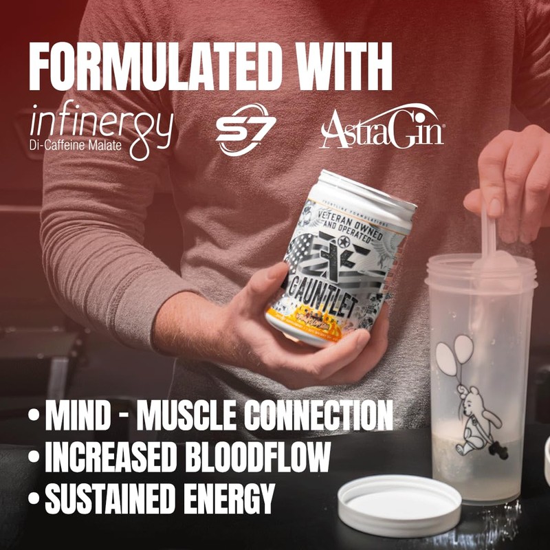 FRONTLINE FORMULATIONS Gauntlet Pre-Workout Powder, Explosive Workouts, Laser Focus, Mid