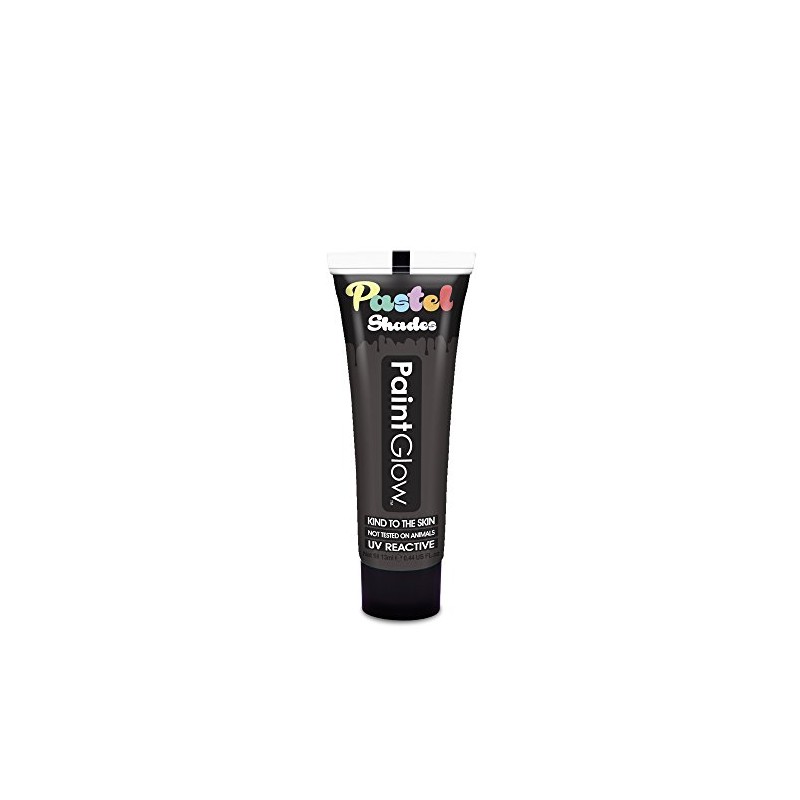 PaintGlow, Neon UV Face & Body Paint, Pastel Colours, Black,