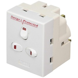 Mr.Gadget Solutions 3 Way Adaptor 3 Pin Mains Socket 13 Amp Double Household Multi Plug Adapter UK