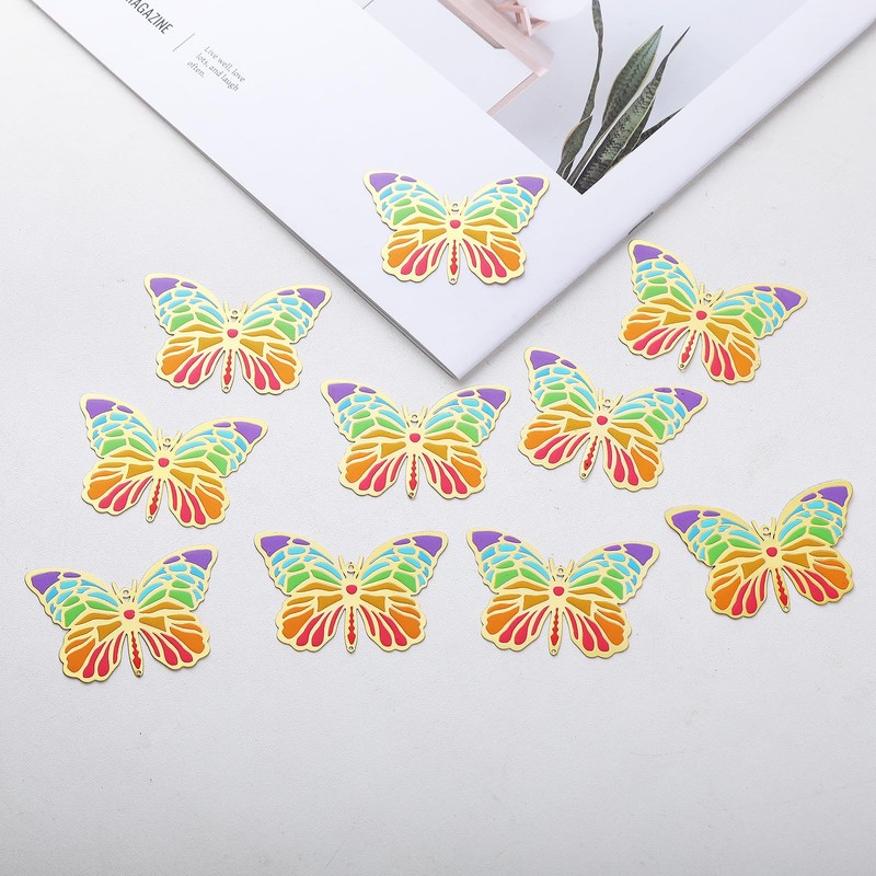 10 piezas de atrapasoles, colgante de ventana de mariposa de