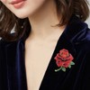 Crystal Rose Flower Brooch Corsage Women Anti-light Enamel Lapel Pin