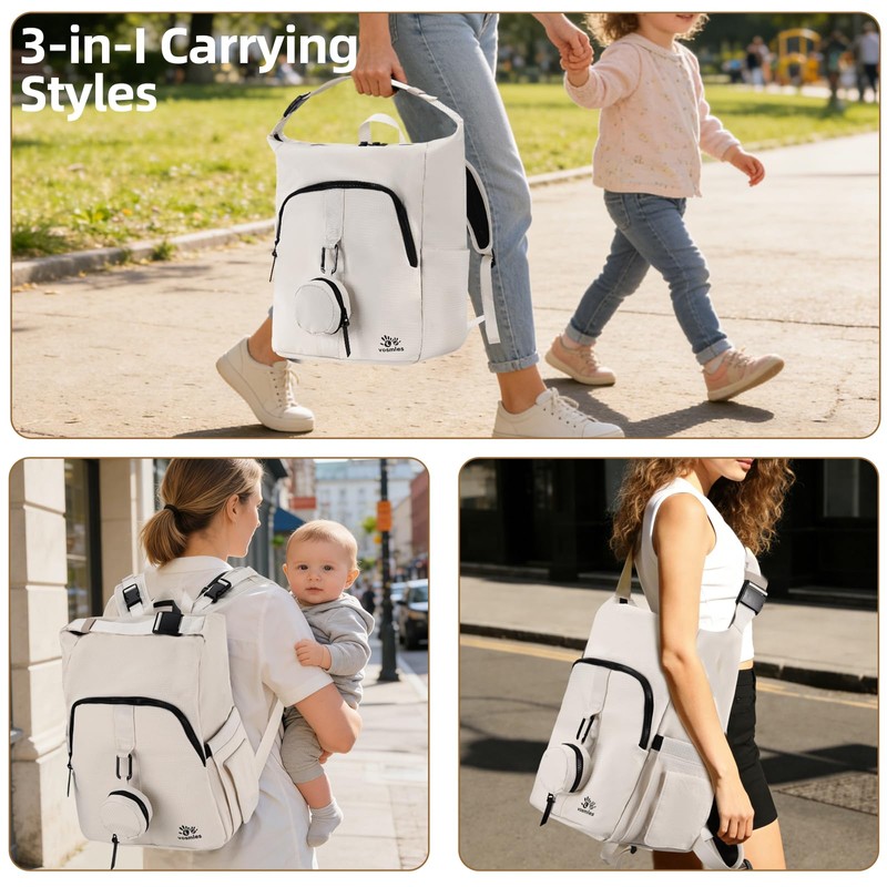 vosmles Diaper Bag Backpack with Changing Pad, Wet Dry Bag,