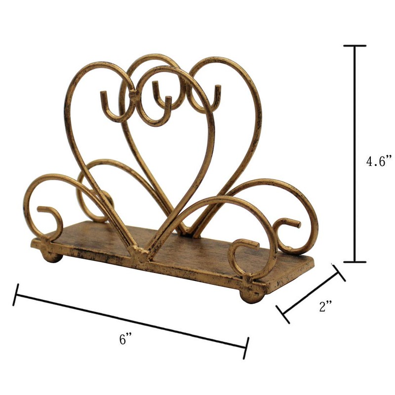 (Bronze) - Metal Table Napkin Holder Freestanding Tissue Dispenser, Bronze