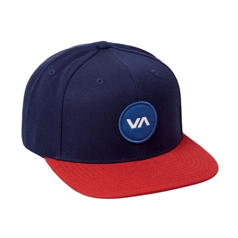 RVCA Men's Va Patch Snapback, Navy/Red