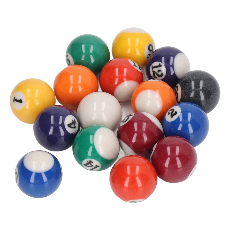 Mini Billiard Balls, 16 Pool Balls Set, 1-1/4" Pool Table