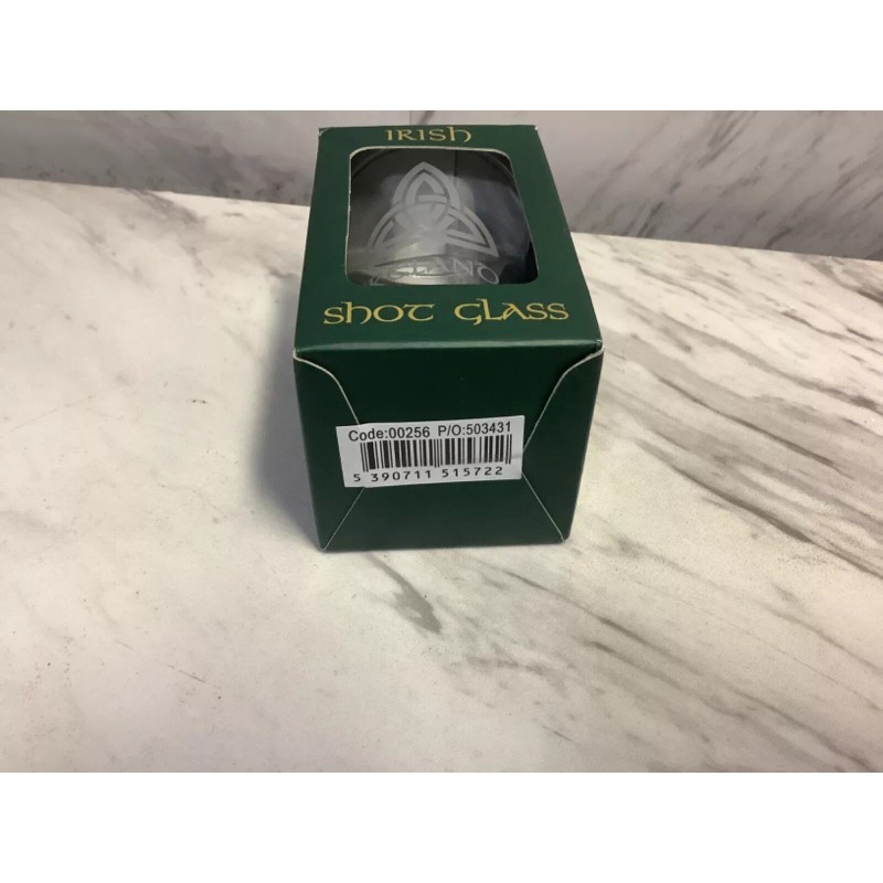 Shamrock Gift Company Crystal Irish Shot Glass Trinity Knot Design