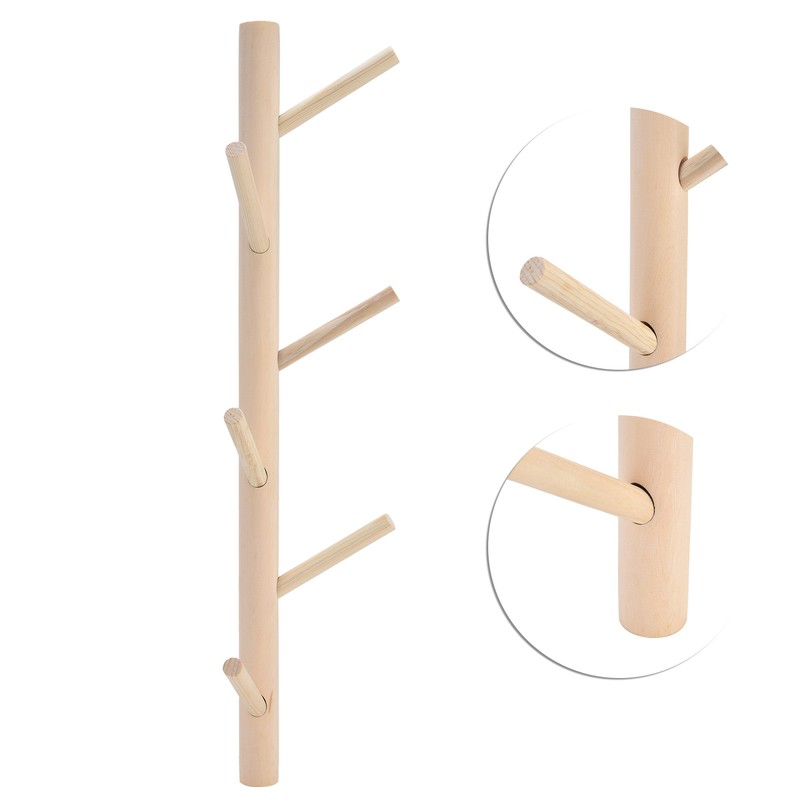 Punch Free Wall Mounted Coat Rack Towel Hanger Tree Branch
