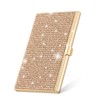 PATIKIL Bling Alloy Business Card Holder, 2Pcs Rhinestone Name Credit