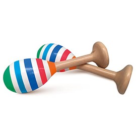 Sevi 88064 Wood Eco Smart Wooden Maracas for Children, 2 Rattles for Playing and Music, High-Quality Workmanship, Sustainable Musical Instrument for Babies and Toddlers from 10 Months, Approx. 12 x 6