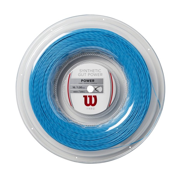 WILSON Sporting Goods Synthetic Gut Power 16 Reel - Blue Tennis String - 16 gauge reel