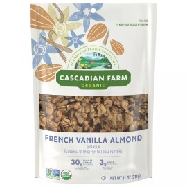 Cascadian Farm French Vanilla Almond Granola 11 oz (Pack of 4)