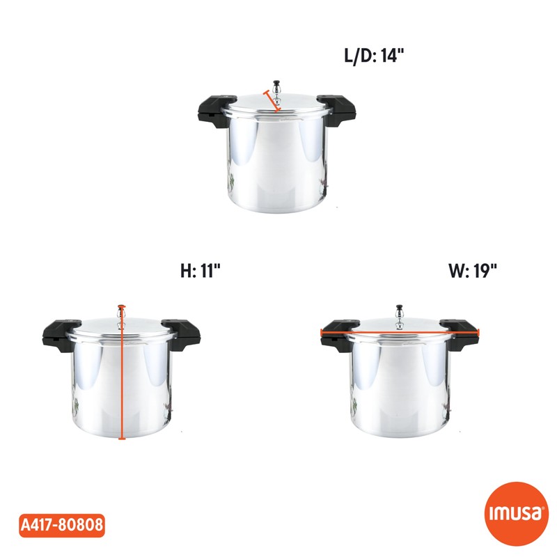IMUSA USA A417-80808 22Qt Jumbo Stovetop Pressure Cooker with Regulator