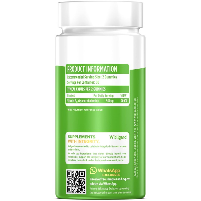 Vegan Vitamin B12 Gummies Wellgard – High Strength B12 Supplement