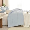 Masaca Oversized King Comforter 128x120,3 Pieces Pinch Pleated Light Blue