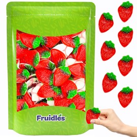Fruidles Strawberry Gummy Candy, Delicious Assorted Colors & Fruit Flavors Gummies (1 Pound)