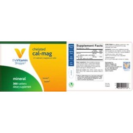 The Vitamin Shoppe Chelated CalMag, 2:1 Calcium Magnesium Ratio, Supports Bone Teeth (300 Tablets)