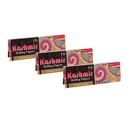 Kashmir Unbleached King-Size Slim 1.25 Size Conveyable Filter Paper Unrefined, Flexible, Durable - Pack of 3