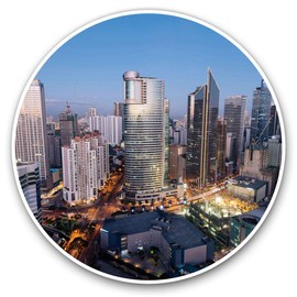2 x Heart Stickers 10 cm - Makati Skyline Philippines Landscape Fun Decals for Laptops,Tablets,Luggage,Scrap Booking,Fridges #21829