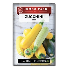 Sow Right Seeds - Bulk Mixed Zucchini Seeds for Planting - 1 Ounce, 225 Seeds - Non-GMO Heirloom Jumbo Pack with Instructions to Plant a Home Vegetable Garden - Grow Loads of Productive Veggies