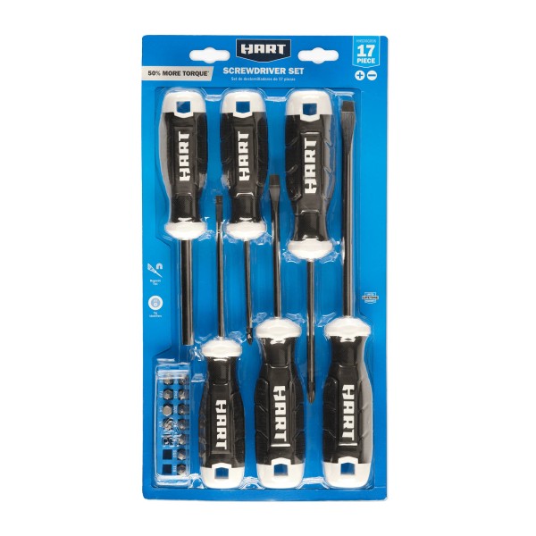 Unbranded HART 17-Piece Magnetic Screwdriver Set with Comfort Grip, New