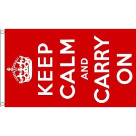 AZ FLAG - Keep Calm and Carry On Red Flag 2' x 3' - Union Jack - United Kingdom flags 60 x 90 cm - Banner 2x3 ft - Drapeau Keep Calm and Carry On Rouge