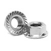 50pcs Hex Flange Nuts Serrated Hex Flange Lock Nuts Serrated