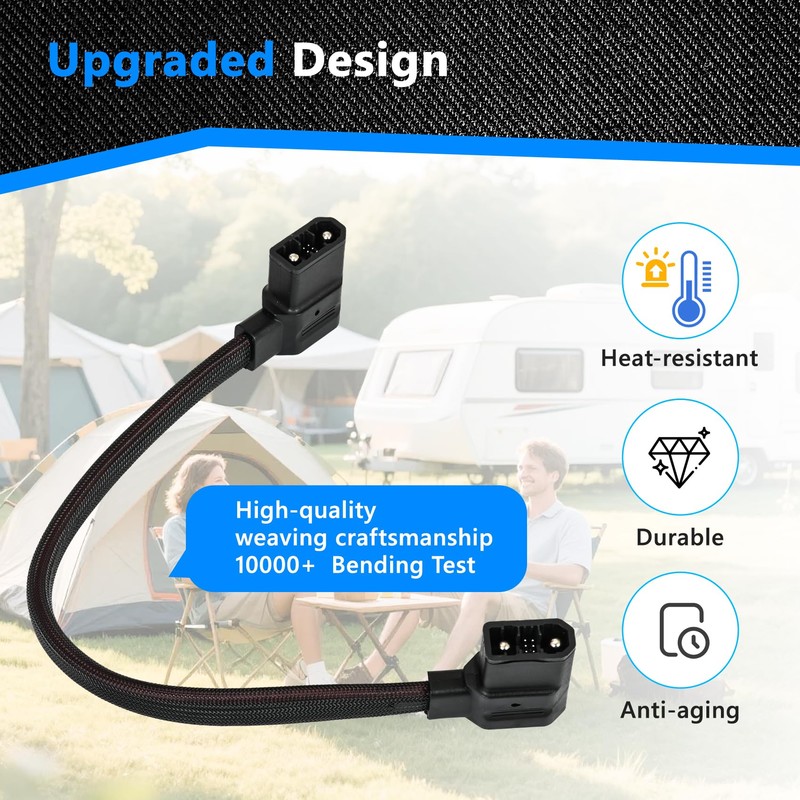 XT150 Extra Battery Cable Braided Power Wire Compatible with EcoFlow