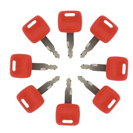 H800 8PCS Ignition Keys Replacement for Jo-hn Deere Hita-chi Excavator Case Dozer Fiat New Ho-lland AT194969 AT147803 4286465 Red