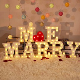 VITI - Letras con luces LED iluminadas para luz nocturna, letras del alfabeto para decoración de pared, letras iluminadas para boda/fiesta de cumpleaños, decoración de Navidad, funciona con pilas (E)