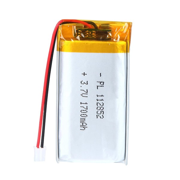 AKZYTUE 3.7V 1700mAh 112852 Lipo Batteries Rechargeable Lithium Polymer Ion Battery Pack with PH2.0mm JST Connector