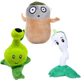 Suyudian 3 PCS PVZ Plant and Zombies Plush Plants Sets 1 2 Stuffed Soft Toys Imitator, Lightning Reed, Bubble Leaf Pot, PVZ Figure Doll,Great Gifts for Boys and Girls