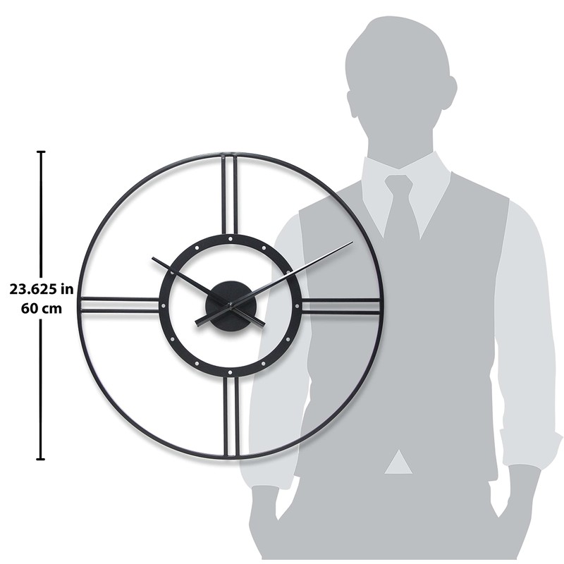 Infinity Instruments Large Metal Wall Clock 24 inch Astro Contemporary