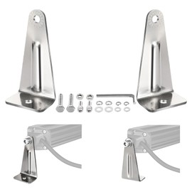 SWATOW INDUSTRIES 2PCS Light Bar Bracket, Universal Single Row LED Light Bar Mounting Brackets Straight/Curved Lights Mount for Wrangler Pickup Truck ATV UTV-M6 Mounts, Silver