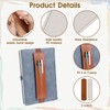 Luhaomisky 2Pcs Brown White Elastic Pen Holder Adjustable PU Leather