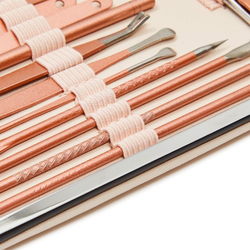 Juego de herramientas para manicura y pedicura (23 piezas), color
