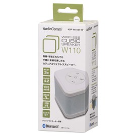 Ohm Electric AudioComm Bluetooth Wireless Speaker, Cubic Speaker, White, ASP-W110N-W 03-3177 OHM