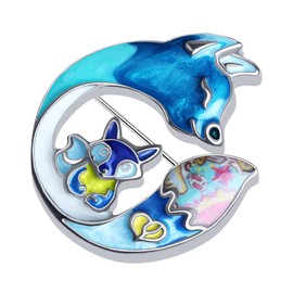 DOWAY Floral Enamel Fox Gifts Cute Fox Brooch Pins for Women Ladies Girls Fashion Jewellery Charms, enamel, No Gemstone