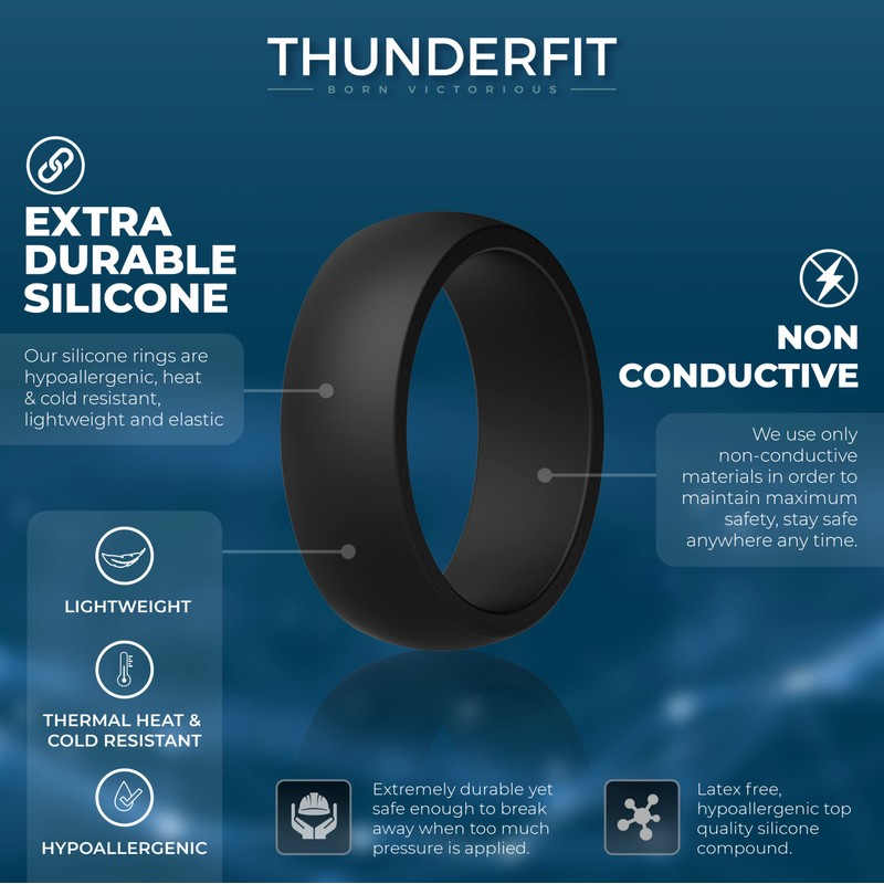 Anillos ThunderFit de bodas de silicona, paquete de 1 anillo,