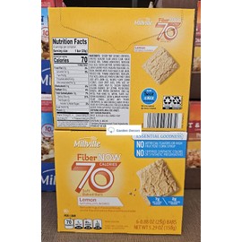 Fiber NOW Millville 70 Calories Soft Baked Bars Lemon 5.29oz 150g (Two Boxes)