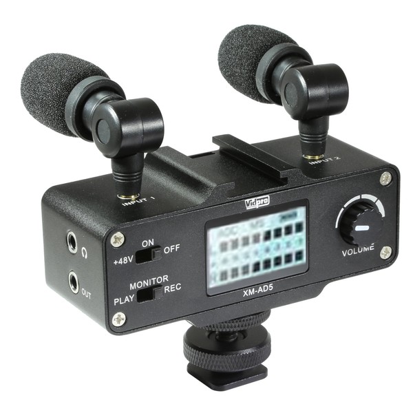 Canon XA20 Camcorder External Microphone Vidpro XM-AD5 Mini Pre-Amp Smart