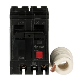 ABB Q-Line® THQL2160GFT2P 60A Circuit Breaker • 60 Amp Double Pole Ground Fault Breaker with Self-Test • 2-Pole Ground Fault Circuit Interrupter • Electrical Safety Switch