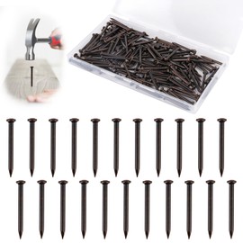 Pack of 150 Steel Nails, 30 mm Steel Pins, High-Strength Nails Wall, Universal Picture Nails with Storage Box for Concrete, Brick, Plaster and Wood (Black)