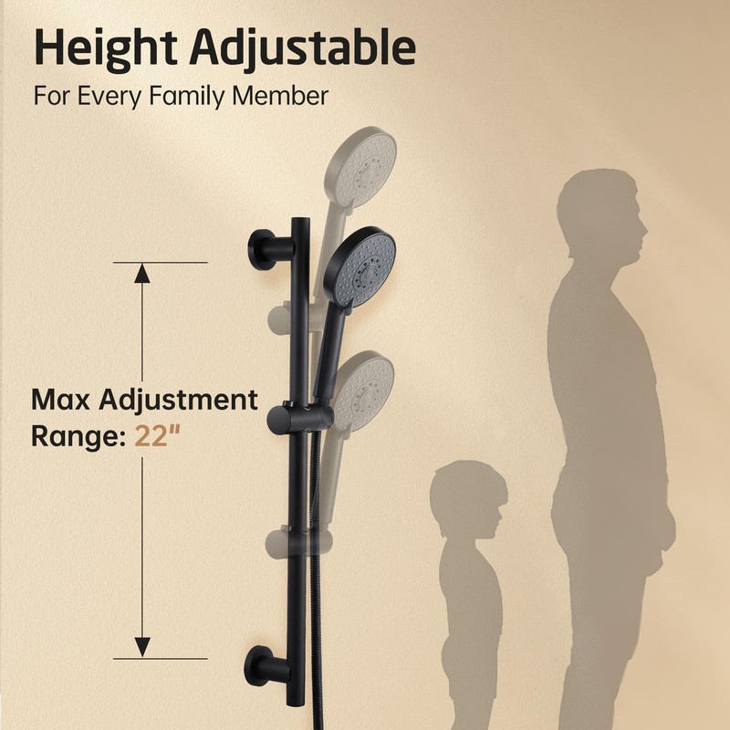 KES Adjustable Shower Head Holder with Slide Bar Combo, Handheld