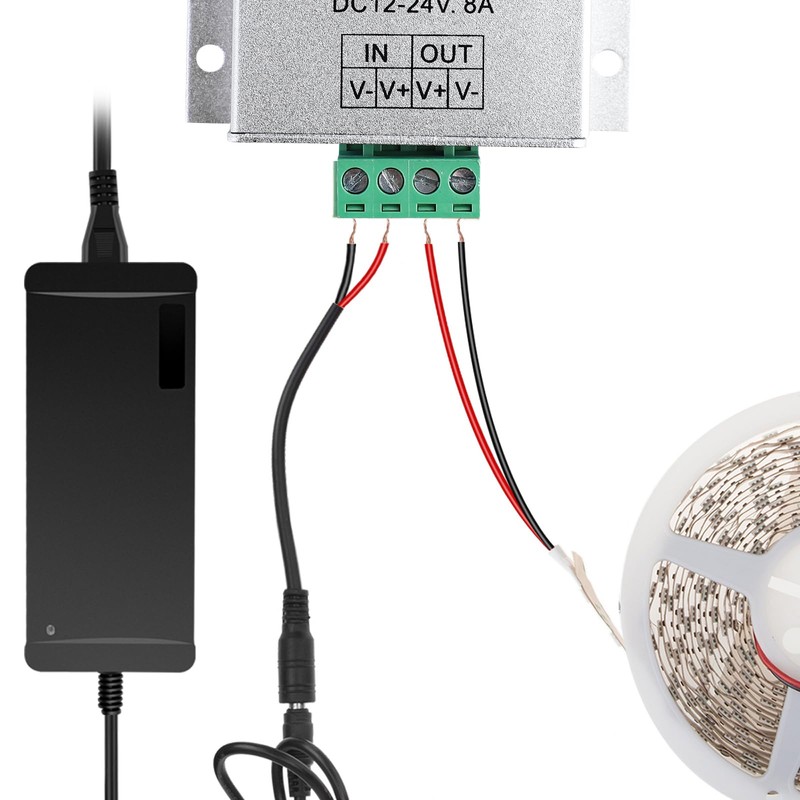 SUPERNIGHT 12V Dimmer Switch, Dimmer Knob Aluminium Case DC12V-24V 8A