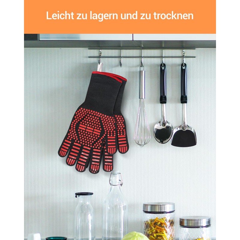 MILcea Barbecue Gloves, Heat Resistant, Oven Gloves, BBQ Gloves, BBQ