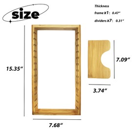 LONG TAO Bamboo Pot Lid Organizer Adjustable Pot Lids Holder Tray Organizer Inside Cabinet Countertop Storage Rack Durable Non-Slip Holder Space-Saving Cookware Storage for Multiple Lids