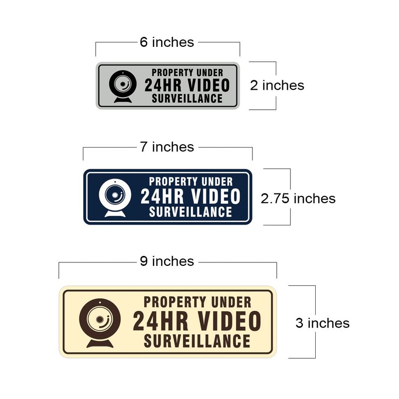 Standard Property Under 24Hr Video Surveillance Sign (Brushed Silver) -