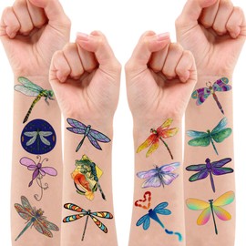 Cute Dragonfly Temporary Tattoos Dragonfly Birthday Party Decorations Favors Supplies Themed Stickers 10 Sheets 100 PCS Gifts for Baby Kids Girls Boys Decor Class School Carnival Christmas