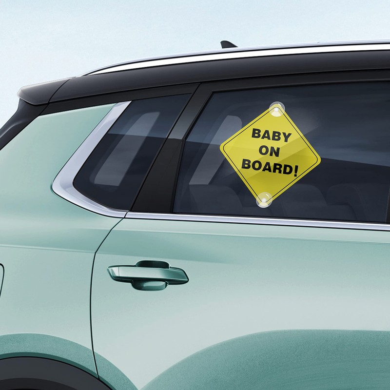 ASSURED SIGNS Baby On Board Sign with Suction Cups,Baby Safety